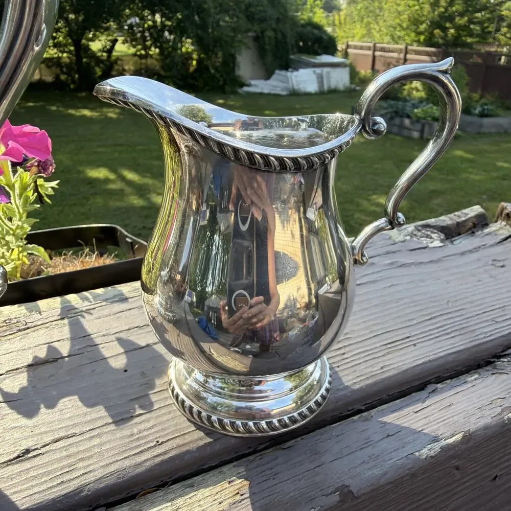 Vintage Art Silver Co SPC 7500 Silverplate 3 Pc Tea Coffee Set 1930s 1940s Art